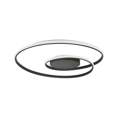 Obrázok produktu pre Stropné svietidlo LED, kov, čierne, stmievateľné, TRIAC, D 62 cm