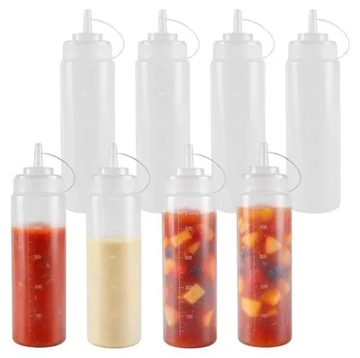 Imagen del producto de Conjunto de 15 botellas exprimibles de 500 ml con graduación