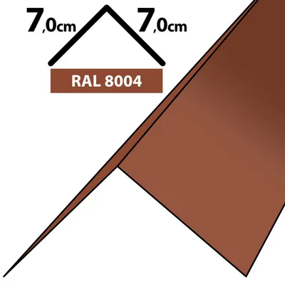 Produktbild von 2m Winkelblech Kantblech Kante Blechwinkel pulverbeschichtetes 0,5mm Zuschnitt 14cm RAL-8004 Ziegelrot