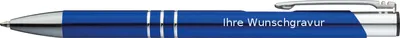 Produktbild von Kugelschreiber aus Metall / mit Gravur / Farbe: blau