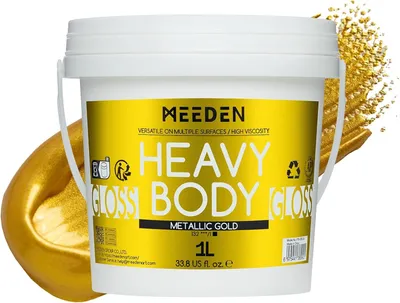 Productafbeelding van Metallic Goud Acrylverf: 1L Dikke Goudbladverf voor Schilderen op Canvas - Hobbyverf - Ambachten - Meubels - Huisdecoratie - Pompoen