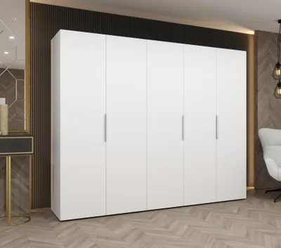 Obrázok produktu pre Šatníková skriňa 250 cm TUANA - biela / kašmír