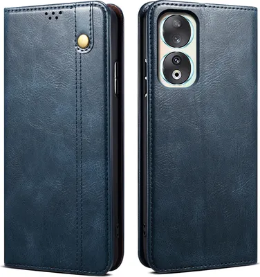 Image de Etui pour Honor 90 Pro, étui en cuir avec fonction stand bleu