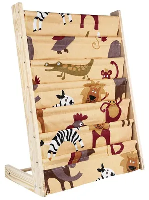 Zdjęcie produktu dla Drewniany regał na książki dla dzieci – 7-półkowy regał – regał na książki w stylu Montessori – regał stojący do pokoju dziecięcego – solidna konstrukcja – kolor naturalnego drewna