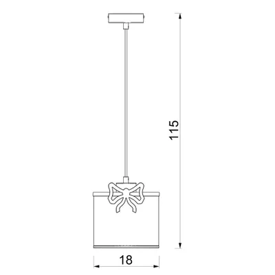 Immagine prodotto di Lampada a sospensione Sweet bianco-rosa 1xE27x15W in tessuto, dimensioni: 115x18x18 cm, IP20, Luminex