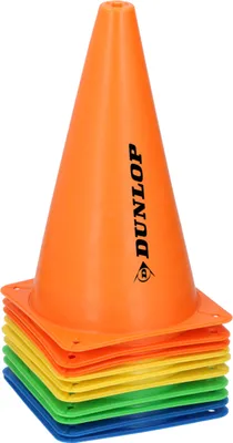 Produktbild von Dunlop Pylonen 10 Stück Fußball-Trainingsgeräte Kegel Schnelligkeit und Beweglichkeit trainieren Mehrfarbig