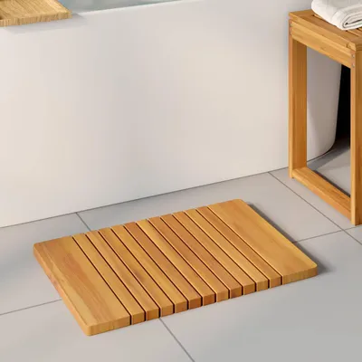 Produktbild von "Schlussverkauf" Badematte Uni - VIDAXL - Braun 59x40 cm Holz C17812