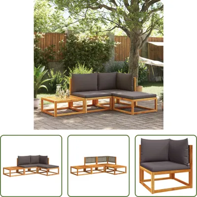 Produktbild von The Living Store 4-tlg. Garten-Sofagarnitur mit Kissen Massivholz Akazie