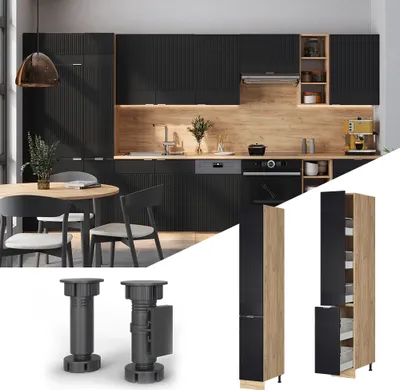 Produktbild von Apothekerschrank Vicco Fame-Line Schwarz gestreift 30 cm, Model 50843
