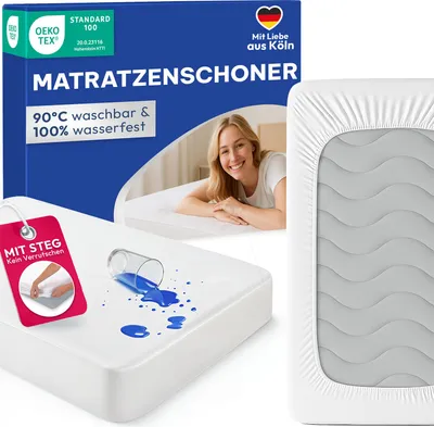 Produktbild von Blumtal Wasserdichter Matratzenschoner 180x200 cm -  , Atmungsaktive Matratzenauflage, Spannfixierung, ohne Knistern