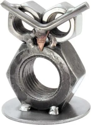 Image de Grande figurine de chouette en métal – faite à la main, unique, décorative