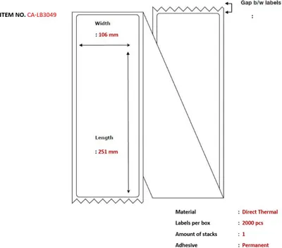Image de Étiquette OMNICO 106 x 251, Core