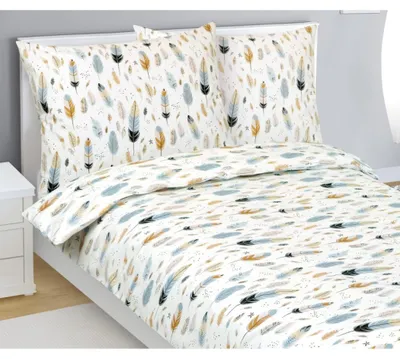 Produktbild von Bettwäsche aus Baumwolle - Grau, beige, weiß - 140x200, 70x90