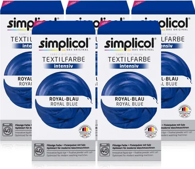 Produktbild von Simplicol Textilfarbe intensiv Royal-Blau - Einfaches Färben (5er Pack)