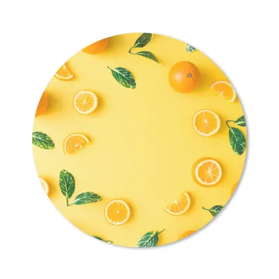 Produktbild von MuchoWow® Mauspad Mousepad Orange - Obst - Gelb 40x40 cm - Mousepads - Maus Mat - Pad - Mausunterlage - Schreibtisch Accessoires