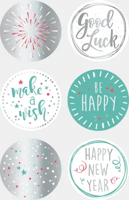 Produktbild von Sticker Good Luck silber Packung mit 6 Stück