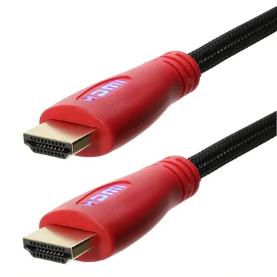 Immagine prodotto di Cavo HDMI™ ad alta velocità da 7,5 m con Ethernet 4K UHD 3D rosso con LED blu