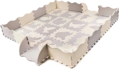 Image de Tapis de puzzle en mousse/parc pour enfants 36el. gris-écru