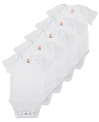 Image de Body bébé lot de 5 manches courtes – body naissance 100 % coton, taille 68, blanc