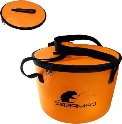 Imagen del producto de Contenedor de basura plegable de 15 litros - Diseño de espiga de pescado - Jardinería - Plegable - Contenedor de basura plegable con tapa