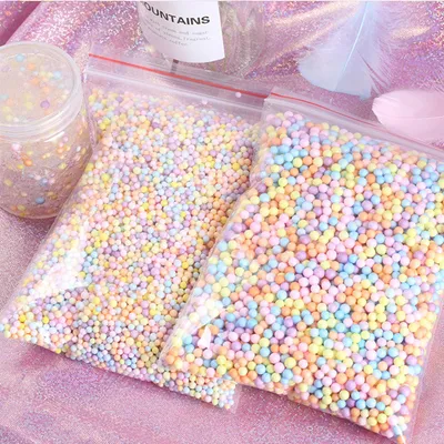 Imagen del producto de Bolas de espuma de colores, 50 gramos, para manualidades