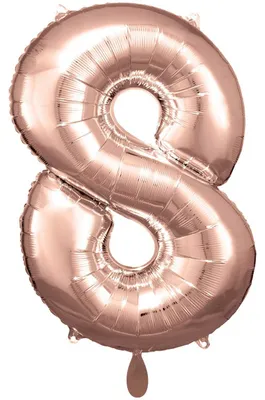 Produktbild von Amscan Große Zahl 8 Rose Gold 0 0 STK