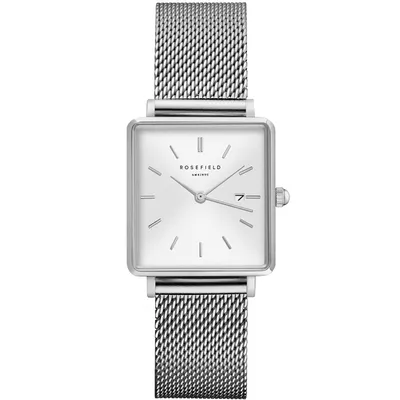 Produktbild von ROSEFIELD Damenuhr  Boxy Silber eckig Mesh QWSS-Q02