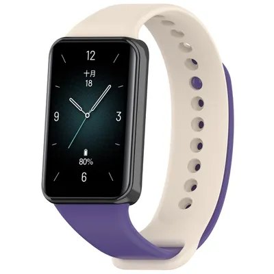Produktbild von Für Honor Band 9 hochwertiges TPU Solid Color Watch Ersatz Arm Band Lila / Beige