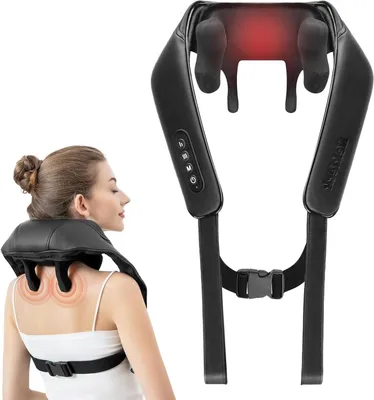 Immagine prodotto di Dispositivo di massaggio cervicale con tecnologia di agopressione 6D, ideale per alleviare il dolore muscolare, adatto per l'uso a casa, in ufficio e in auto
