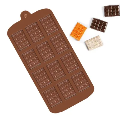 Produktbild von Silikon Schokoladenformen Brechbar Antihaftbeschichtet 12er Form für Pralinen Süßigkeiten Gelee Eiswürfel -60°C bis 260°C