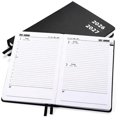 Image de Agenda familiale 2026/2027, format A5, couverture rigide, une page par jour, en allemand