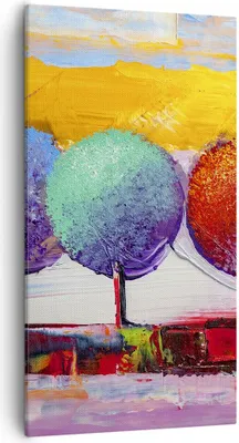Produktbild von Bild auf Leinwand - Leinwandbild - Bäume Wiese Sommer - 55x100cm - Wand Bild - Wanddeko - Leinwanddruck - Bilder - Kunstdruck - Wanddekoration - Leinwand bilder - Wandkunst - PA55x100-4110