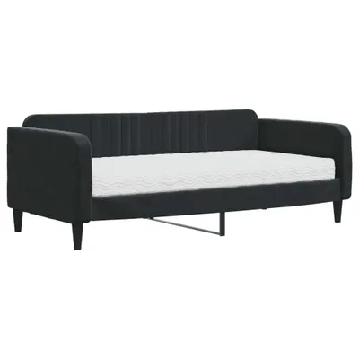 Produktbild von vidaXL Tagesbett mit Matratze Schwarz 90x190 cm Samt