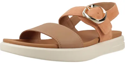 Produktbild von GEOX D XAND 2S Damen Riemchensandalen Orange aus Leder mit flachem Absatz
