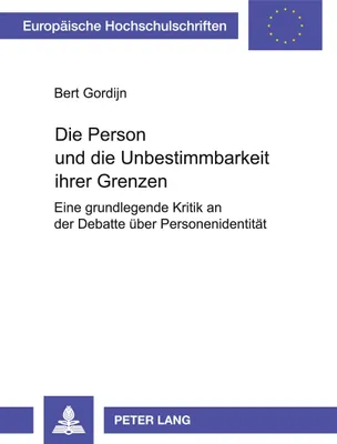 Produktbild von Die Person und die Unbestimmbarkeit ihrer Grenzen