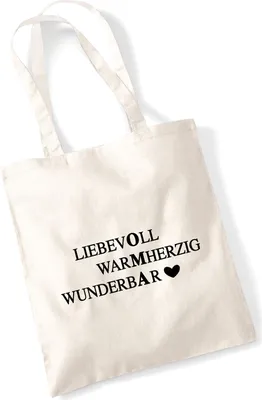 Produktbild von Huuraa Jutebeutel Liebevoll Warmherzig Wunderbar Oma 10 Liter Natural Baumwolle Tasche Geschenkidee