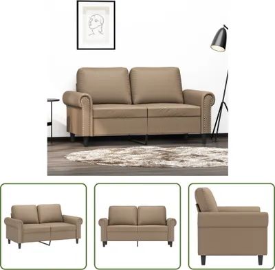 Zdjęcie produktu dla The Living Store 2-osobowa sofa Cappuccino-brązowa 120 cm imitacja skóry