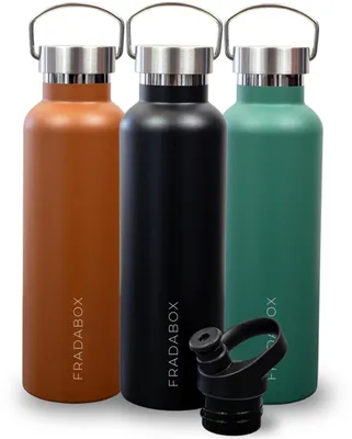 Edelstahl-Trinkflasche 750 ml, doppelwandig, auslaufsicher, braun