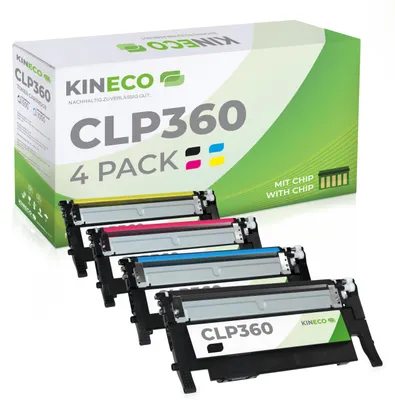 Produktbild von Kineco 4 Toner kompatibel mit Samsung CLT-P406C für Samsung CLP-360 CLP-365 CLX-3305FN CLX-3305FW CLX-3305W Xpress C460W C460FW C410W C467W