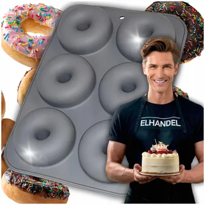 Produktbild von Elhandel Silikonform für 6 Donuts Backform