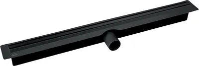 Immagine prodotto di Scarico lineare sottile 100 cm, acciaio inox 304, finitura nera, portata 24 l/min, corpo basso 66 mm, sifone con membrana