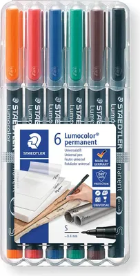 Zdjęcie produktu dla Staedtler 313 WP6, Czarny, Niebieski, Brązowy, Zielony, Pomarańczowy, Czerwony, Czarny, Polipropylen (PP), 0,4 mm, 6 szt.