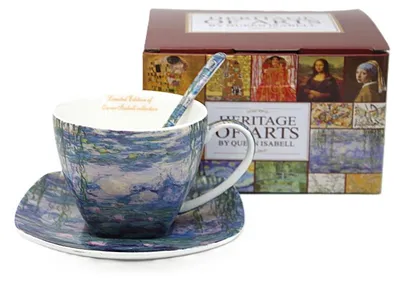 Produktbild von Queen Isabell Monet Tasse mit Untertasse und Löffel 250ml
