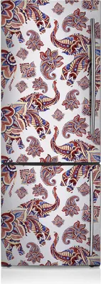 Produktbild von Aufkleber Kühlschrankmagnete Dekoration Kühlschrankfolie 70x190 cm - Paisley Elefant.