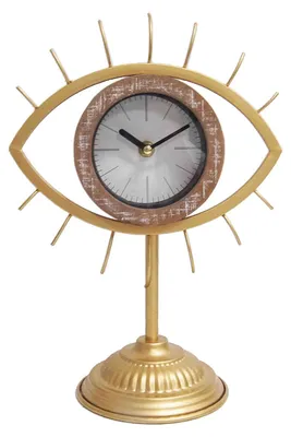 Tischuhr aus Metall, goldfarben, 23 x 14 x 33 cm