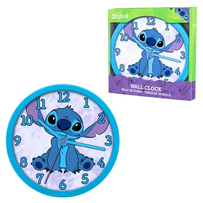 Productafbeelding van Disney Stitch wandklok, klassiek, rond ontwerp zonder geluid, kinderklok, geschikt voor kinderen