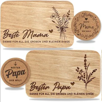 Immagine prodotto di Tagliere in legno per la colazione per mamma e papà