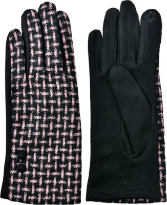 Produktbild von Clayre & Eef Winterhandschuhe 9x23 cm Schwarz Rosa Polyester