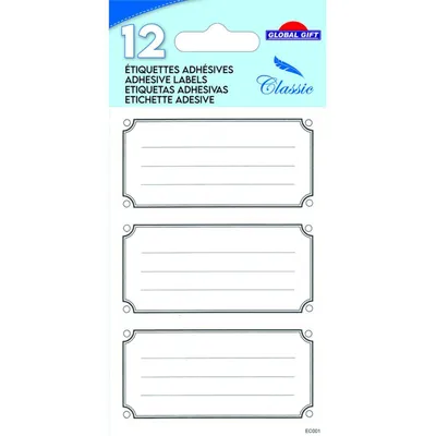 Produktbild von 12 Schuletiketten - Elegante Rechtecke - schwarz
