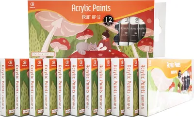 Zdjęcie produktu dla Farby akrylowe ESENG® Premium Fruit AP-12, zestaw 12 tubek x 12 ml, 12 opakowań